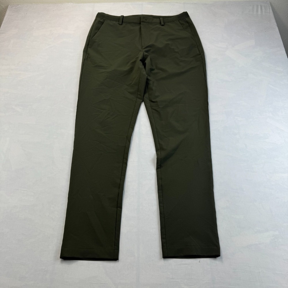Layer 8 Golf Tech Chino Pants Men M Olive Green Stretch Performance Straight Leg